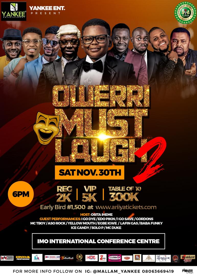 3 Days to Go: "OWERRI MUST LAUGH"