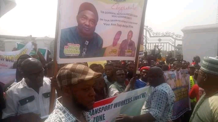 NURTW match streets of Owerri for Governor Uzodinma
