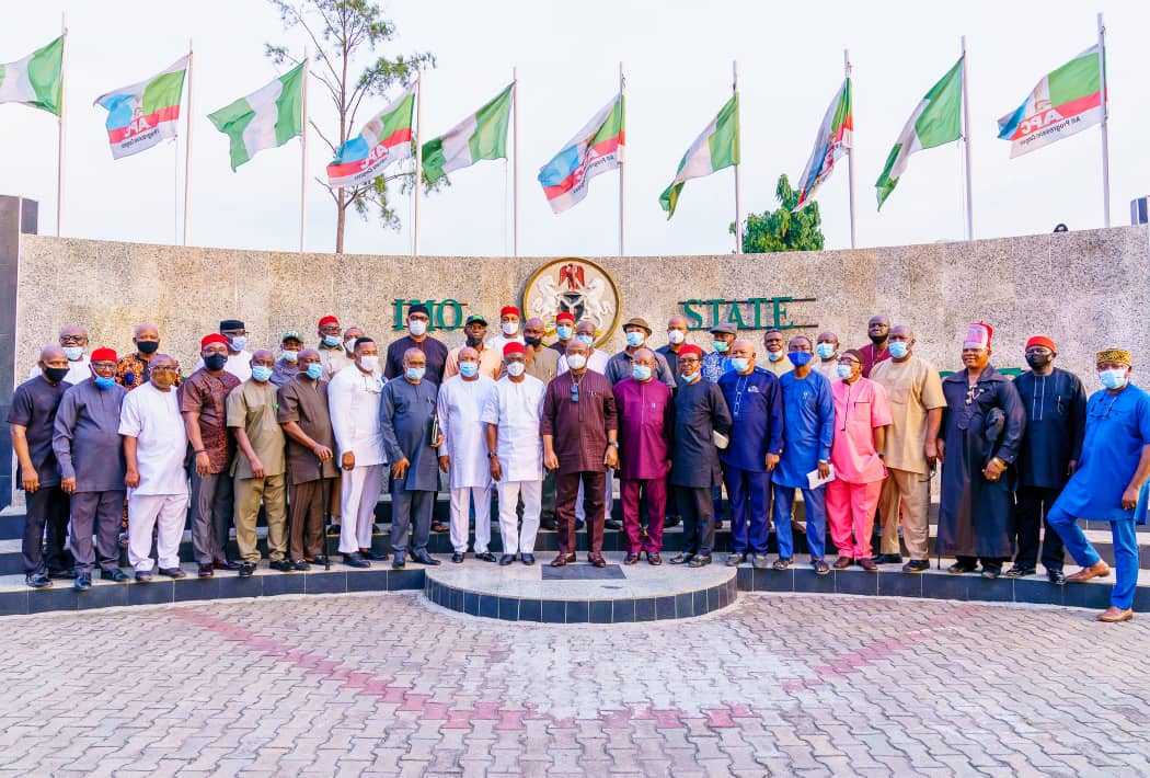 Political leaders from Okigwe visit Uzodimma, pledge to work with him