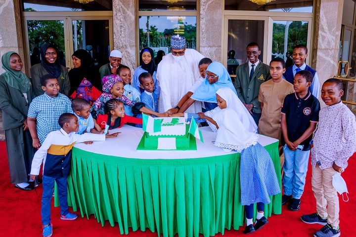 Children's Day: Buhari Celebrates With Visiting Children At State House