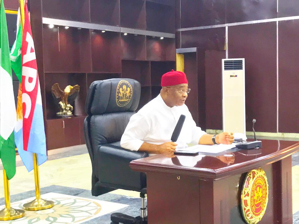 Governor Uzodimma Meets With Traditional Rulers And IMC Chairmen Over Security