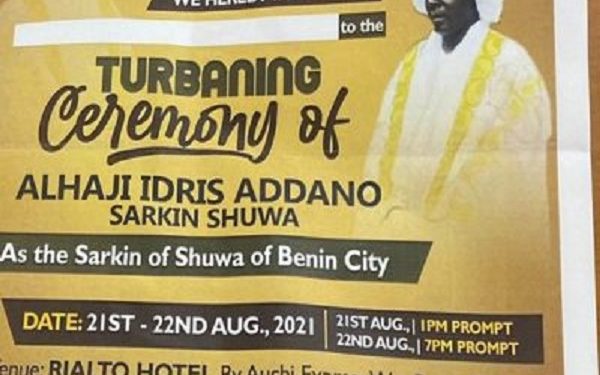 ‘Sultan Coronation’ In Edo Sacrilegious, Threat To Peace, Security, Says govt
