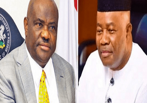 Wike, Akpabio Throw Jabs Before Buhari In Rivers