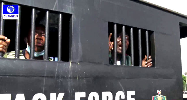 #EndSARS Memorial Protest: Two Persons Arrested By Defiant Policemen A Procession Holds At Lekki Tollgate