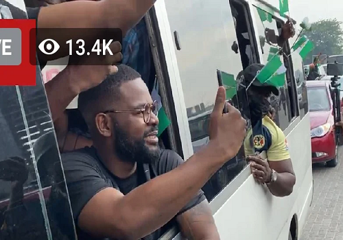BREAKING: Macaroni, Falz, Others Lead Lekki Toll Gate #ENDSARS Memorial Protest
