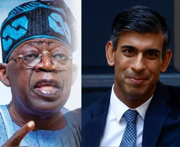 UK Prime Minister, Rishi Sunak Congratulates Tinubu On Election Victory