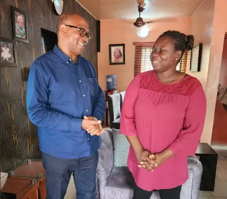 Photos: Obi Pays Visit To Woman Stabbed While Queuing To Vote In Lagos