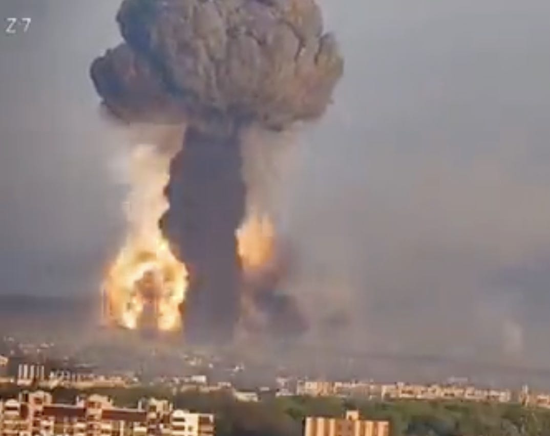Nuclear Mushroom-Like Cloud Appears In Ukraine After Russian Suicide UAVs Annihilate Its Ammo Facility