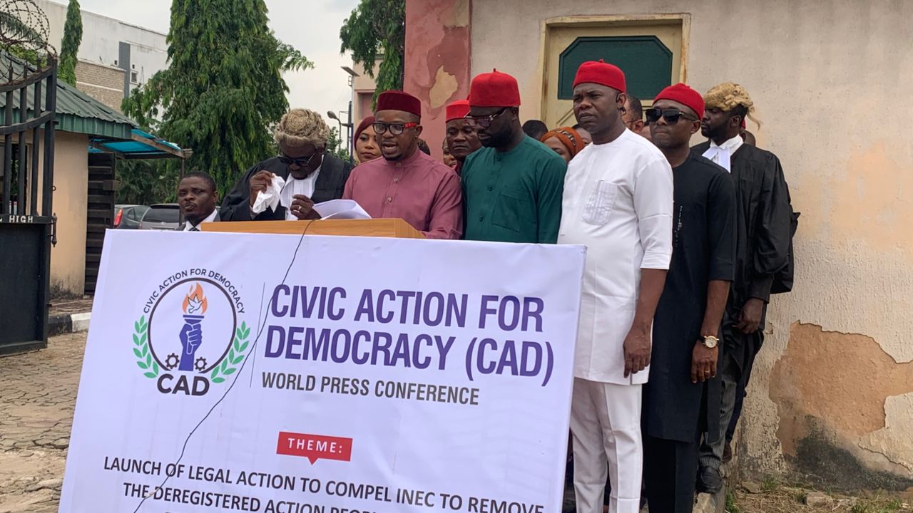 CAD Drags INEC to Court Over Alleged Illegal Retention of Deregistered APP