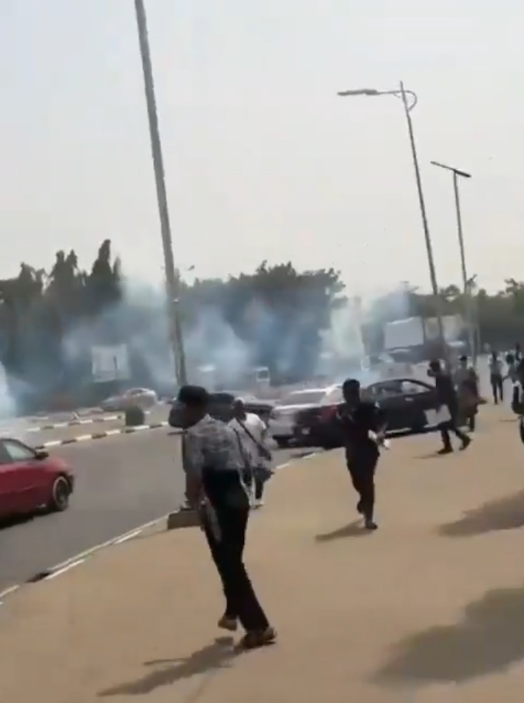Protesters Clash with Police at National Assembly as Tear Gas Disperses Crowd