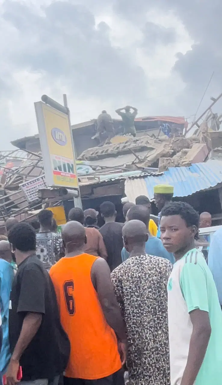 Panic as Building Collapses in Lagos, Rescue Operation Underway Amid Fears of Casualties
